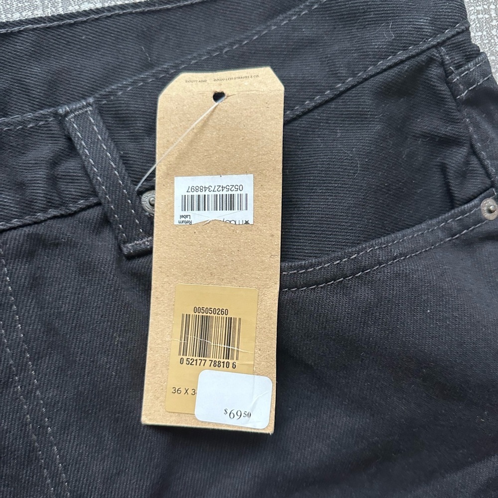 Levi's 505 Regular Fit Men's Black Jeans Size 36x32 Classic Straight‎ Leg Denim - Picture 6 of 12
